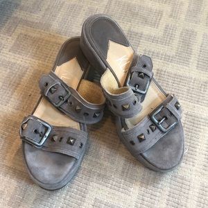 KLIK Grey Suede Platform Sandals
